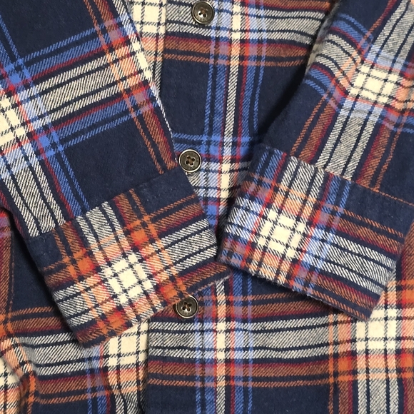 OshKosh Boys Size 7 Plaid Long Sleeve Button Down Hooded Flannel Shirt - Picture 5 of 11